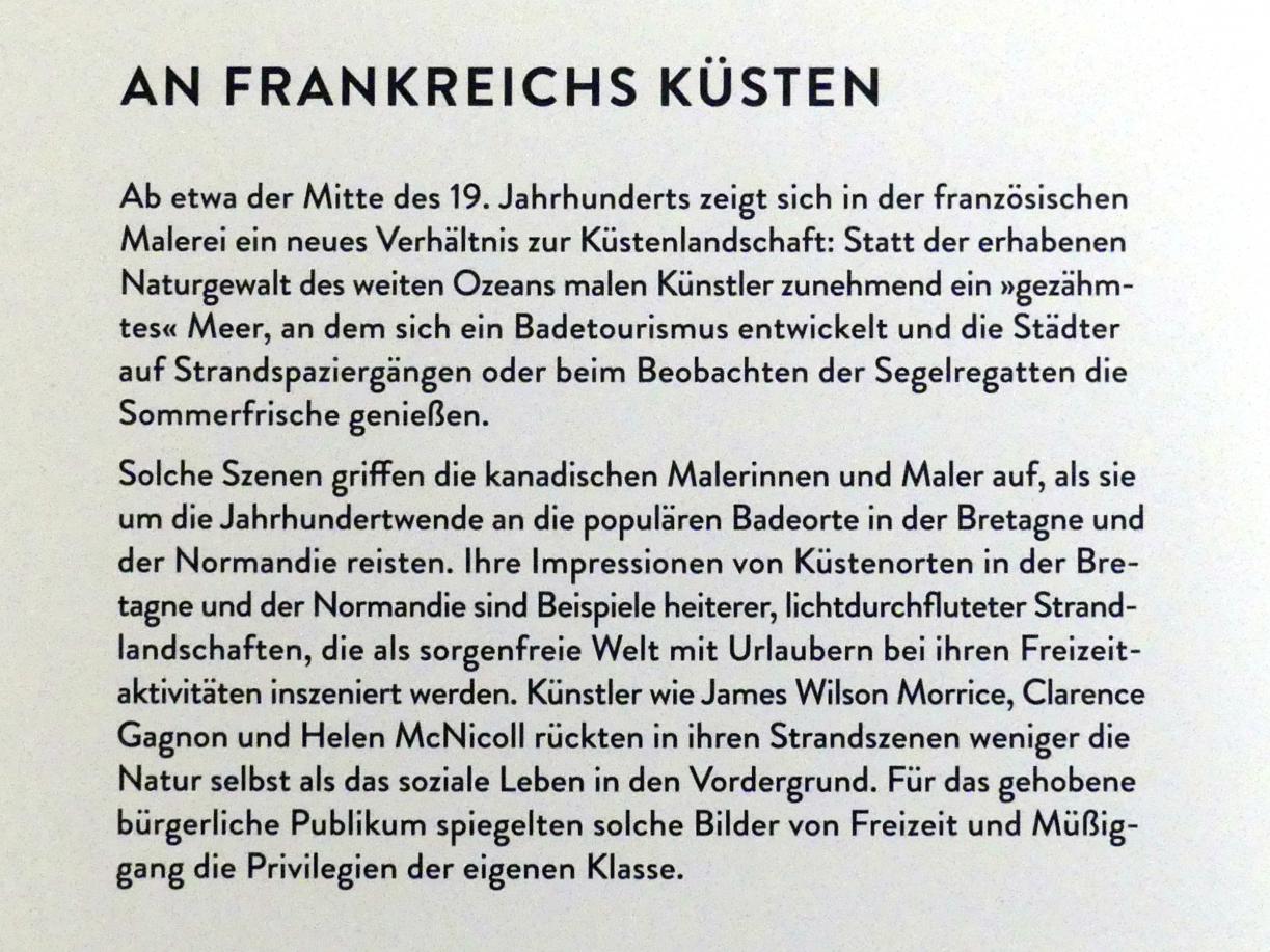 München, Kunsthalle, Ausstellung "Kanada und der Impressionismus" vom 19.07.-17.11.2019, An Frankreichs Küsten, Bild 3/4