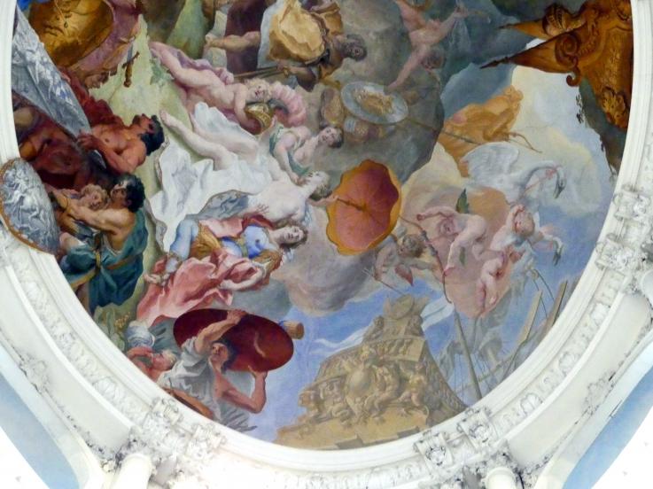 Cosmas Damian Asam (1713&ndash;1738), Laternenfresko Venus läßt bei Vulkan die Waffen des Aeneas schmieden, Schleißheim, Schlossanlage, Neues Schloß, 1720&ndash;1721, Bild 3/10