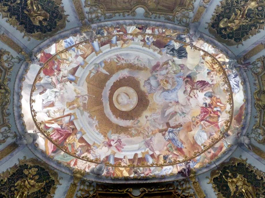 Cosmas Damian Asam (1713&ndash;1738), Deckenfresko über dem Ovalraum, Weltenburg, Benediktinerabtei, Klosterkirche St. Georg und St. Martin, 1721