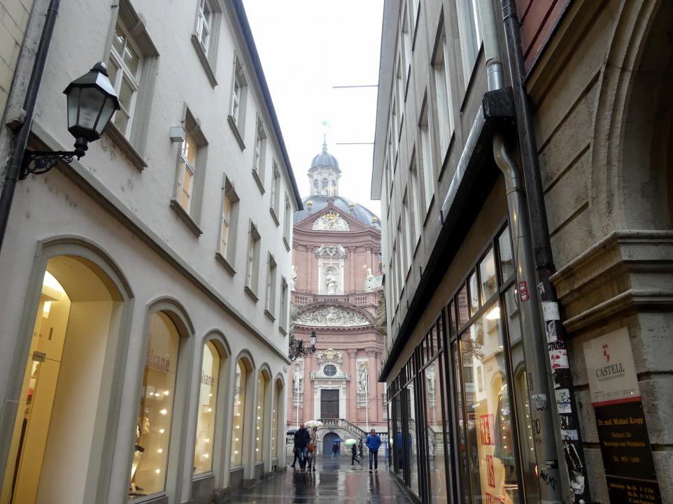 Johann Dientzenhofer (1698&ndash;1726), Fassade des Stifts Neumünster, Würzburg, Kollegiatstift Neumünster, 1711&ndash;1716