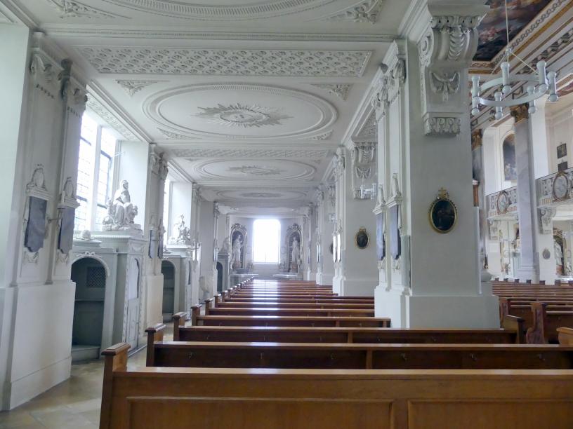 Franz Joseph Friedrich Christian (1772&ndash;1792), Hochaltar und Nebenaltäre, Mitarbeit beim Vater, Bad Buchau, ehem. Damenstift, ehem. Stiftskirche, heute Pfarrkirche St. Cornelius und Cyprianus, 1774&ndash;1776, Bild 4/41