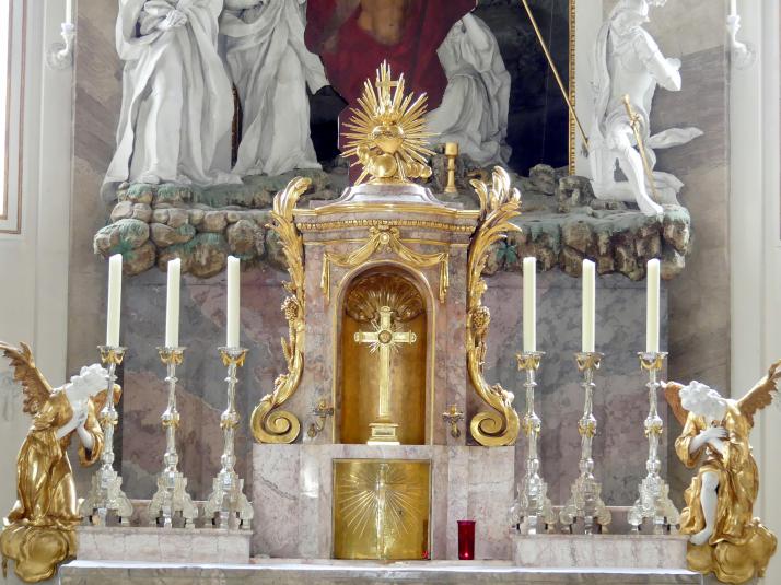 Franz Joseph Friedrich Christian (1772&ndash;1792), Hochaltar und Nebenaltäre, Mitarbeit beim Vater, Bad Buchau, ehem. Damenstift, ehem. Stiftskirche, heute Pfarrkirche St. Cornelius und Cyprianus, 1774&ndash;1776, Bild 5/41