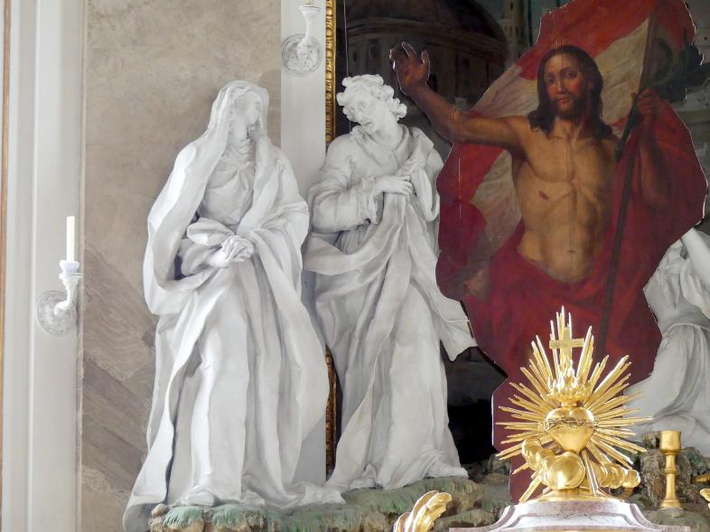 Franz Joseph Friedrich Christian (1772&ndash;1792), Hochaltar und Nebenaltäre, Mitarbeit beim Vater, Bad Buchau, ehem. Damenstift, ehem. Stiftskirche, heute Pfarrkirche St. Cornelius und Cyprianus, 1774&ndash;1776, Bild 6/41