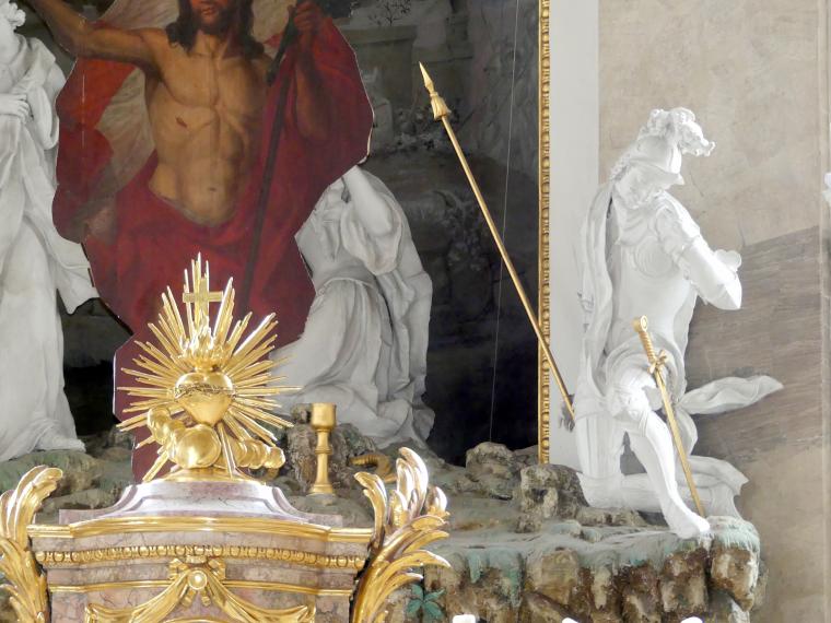 Franz Joseph Friedrich Christian (1772&ndash;1792), Hochaltar und Nebenaltäre, Mitarbeit beim Vater, Bad Buchau, ehem. Damenstift, ehem. Stiftskirche, heute Pfarrkirche St. Cornelius und Cyprianus, 1774&ndash;1776, Bild 7/41