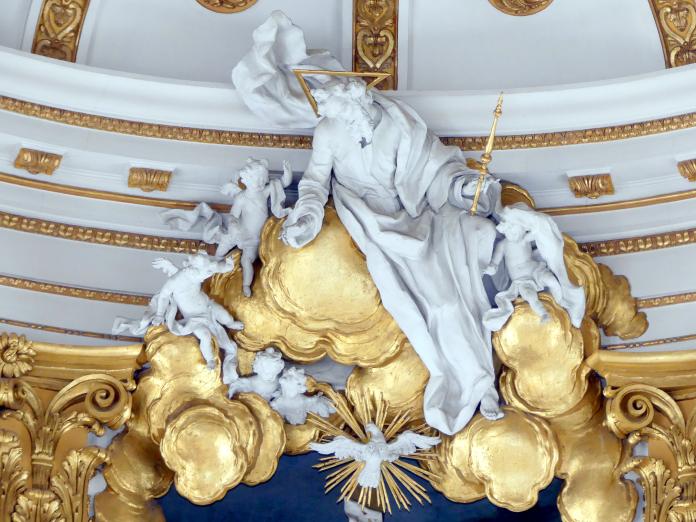 Franz Joseph Friedrich Christian (1772&ndash;1792), Hochaltar und Nebenaltäre, Mitarbeit beim Vater, Bad Buchau, ehem. Damenstift, ehem. Stiftskirche, heute Pfarrkirche St. Cornelius und Cyprianus, 1774&ndash;1776, Bild 14/41
