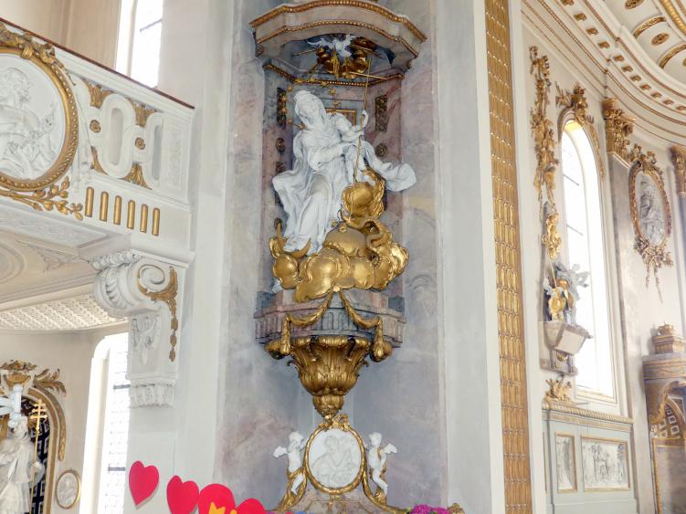 Franz Joseph Friedrich Christian (1772&ndash;1792), Hochaltar und Nebenaltäre, Mitarbeit beim Vater, Bad Buchau, ehem. Damenstift, ehem. Stiftskirche, heute Pfarrkirche St. Cornelius und Cyprianus, 1774&ndash;1776, Bild 18/41