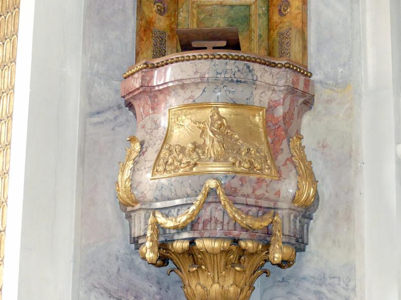 Franz Joseph Friedrich Christian (1772&ndash;1792), Hochaltar und Nebenaltäre, Mitarbeit beim Vater, Bad Buchau, ehem. Damenstift, ehem. Stiftskirche, heute Pfarrkirche St. Cornelius und Cyprianus, 1774&ndash;1776, Bild 23/41