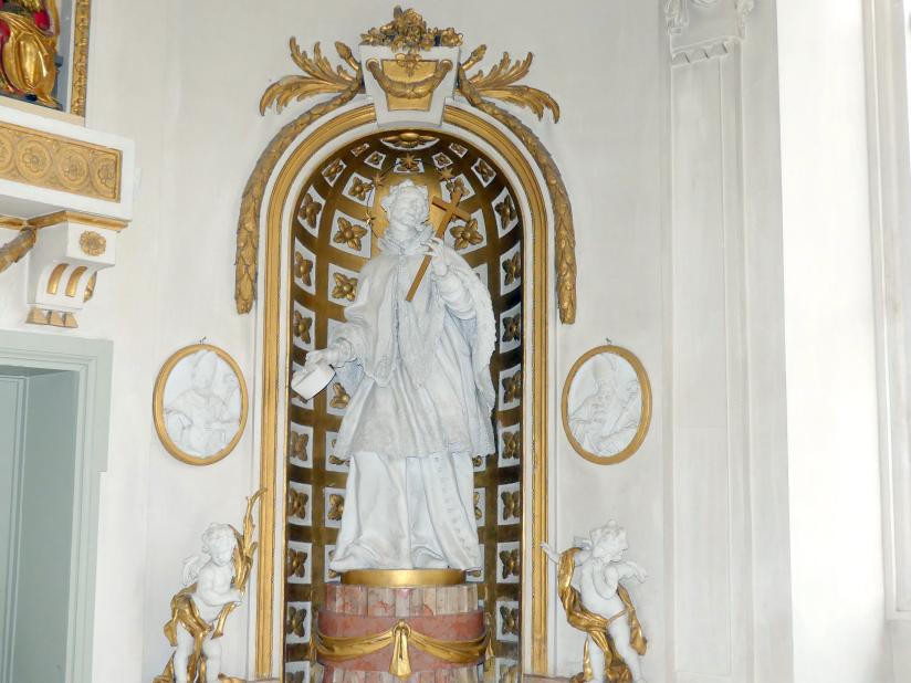 Franz Joseph Friedrich Christian (1772&ndash;1792), Hochaltar und Nebenaltäre, Mitarbeit beim Vater, Bad Buchau, ehem. Damenstift, ehem. Stiftskirche, heute Pfarrkirche St. Cornelius und Cyprianus, 1774&ndash;1776, Bild 25/41