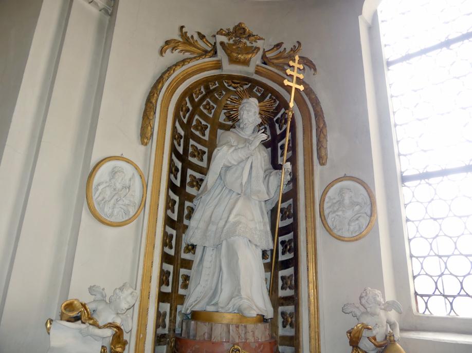 Franz Joseph Friedrich Christian (1772&ndash;1792), Hochaltar und Nebenaltäre, Mitarbeit beim Vater, Bad Buchau, ehem. Damenstift, ehem. Stiftskirche, heute Pfarrkirche St. Cornelius und Cyprianus, 1774&ndash;1776, Bild 35/41