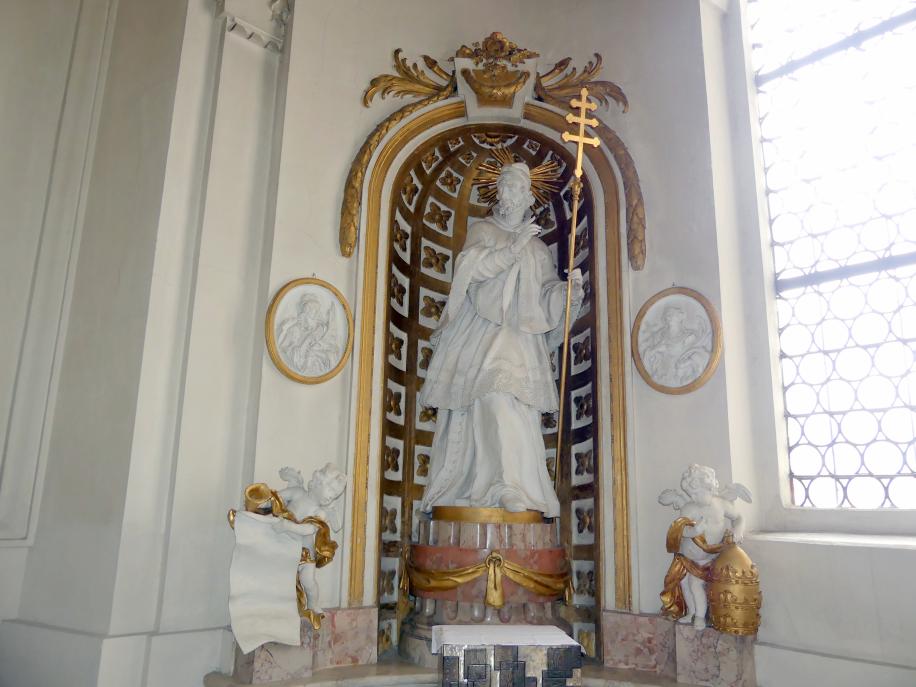 Franz Joseph Friedrich Christian (1772&ndash;1792), Hochaltar und Nebenaltäre, Mitarbeit beim Vater, Bad Buchau, ehem. Damenstift, ehem. Stiftskirche, heute Pfarrkirche St. Cornelius und Cyprianus, 1774&ndash;1776, Bild 36/41
