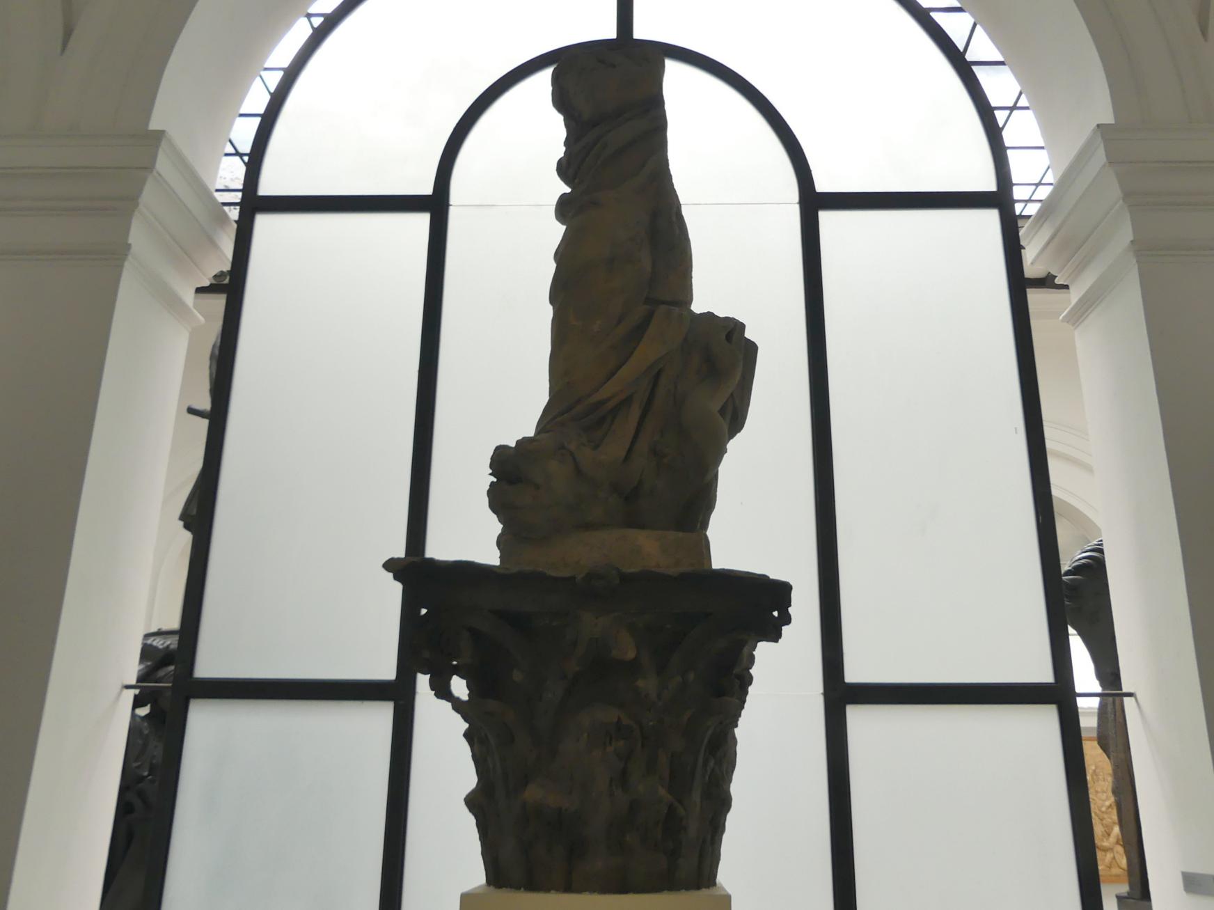 Johann Georg Bendl (1650&ndash;1680), Fragment der Skulptur Immaculata, Prag-Altstadt, Altstädter Ring, jetzt Prag-Holešovice, Lapidarium, Saal 5, 1650