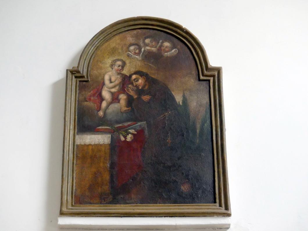 Hauszeichen mit dem Hl. Antonius von Padua, Prag-Holešovice, Lapidarium, Vestibül, 18. Jhd.