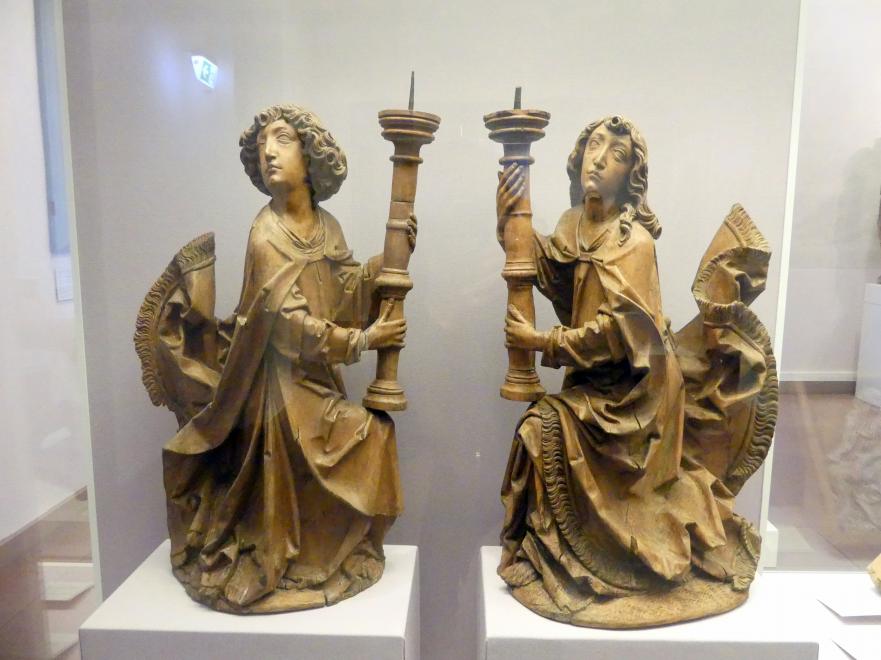 Tilman Riemenschneider (1487&ndash;1523), Leuchterengel, Würzburg, Museum für Franken (ehem. Mainfränkisches Museum), Riemenschneider-Saal, um 1505