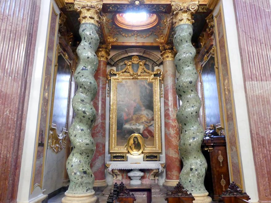 Andrea Pozzo (1671–1709), Je ein Altarbild und zwei Seitenbilder in den acht Seitenkapellen, Wien, Jesuitenkirche Mariä Himmelfahrt, St. Ignatius und St. Franz Xaver (Universitätskirche ), 1703–1709