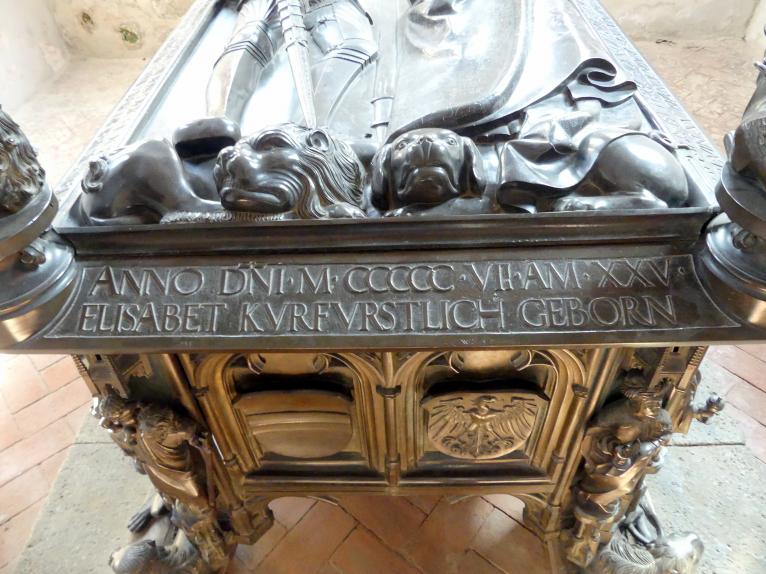Hermann Vischer der Jüngere (1508&ndash;1510), Grabmal Elisabeth von Brandenburg (1474–1507) und Hermann VIII. von Henneberg (1470-1535), Römhild, Stiftskirche Jungfrau Maria und Johannes der Täufer, nach 1507, Bild 11/18