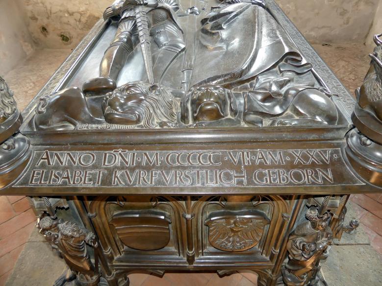 Hermann Vischer der Jüngere (1508&ndash;1510), Grabmal Elisabeth von Brandenburg (1474–1507) und Hermann VIII. von Henneberg (1470-1535), Römhild, Stiftskirche Jungfrau Maria und Johannes der Täufer, nach 1507, Bild 12/18