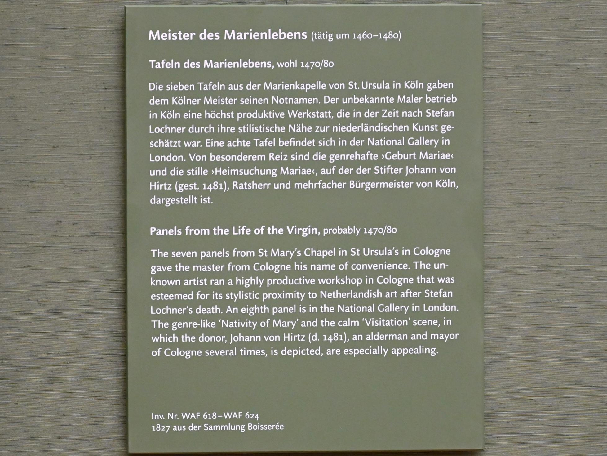 Meister des Marienlebens (1467&ndash;1480), Himmelfahrt Mariae, Köln, St. Ursula, Basilica minor, jetzt München, Alte Pinakothek, Obergeschoss Saal III, um 1470&ndash;1480, Bild 3/3