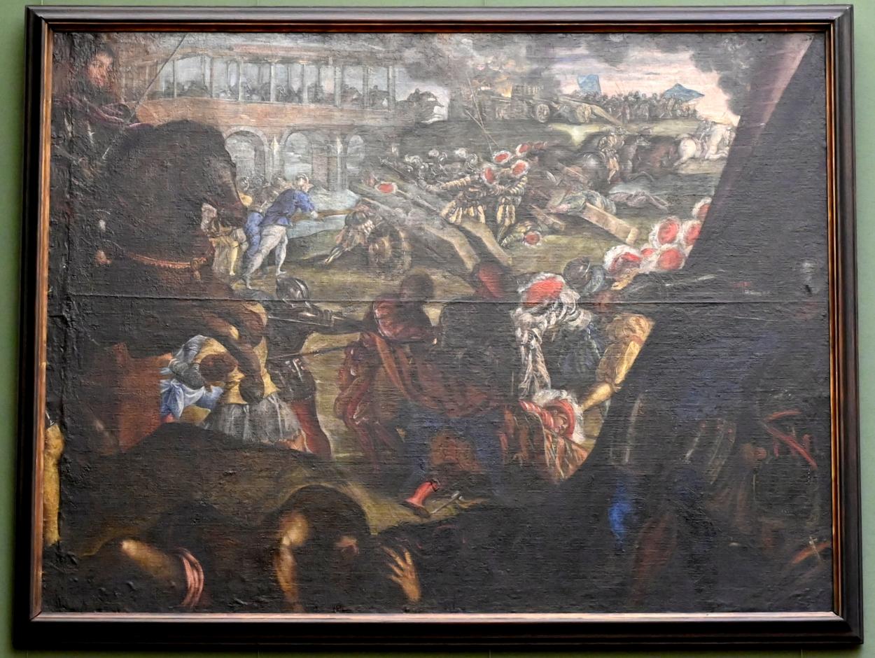 Tintoretto (Jacopo Robusti) (1540&ndash;1590), Federico II. Gonzaga verteidigt Pavia, Mantua, Palazzo Ducale, jetzt München, Alte Pinakothek, Obergeschoss Saal V, um 1579&ndash;1580