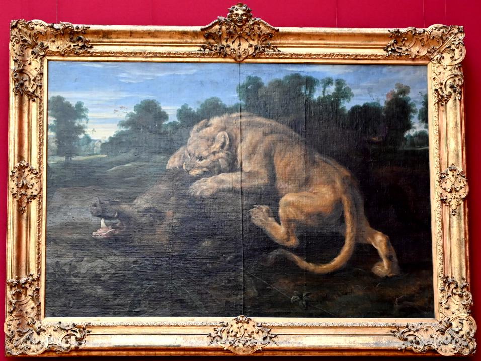 Frans Snyders (1610–1650), Eine Löwin schlägt ein Wildschwein, München, Alte Pinakothek, Obergeschoss Saal VII, um 1620–1625