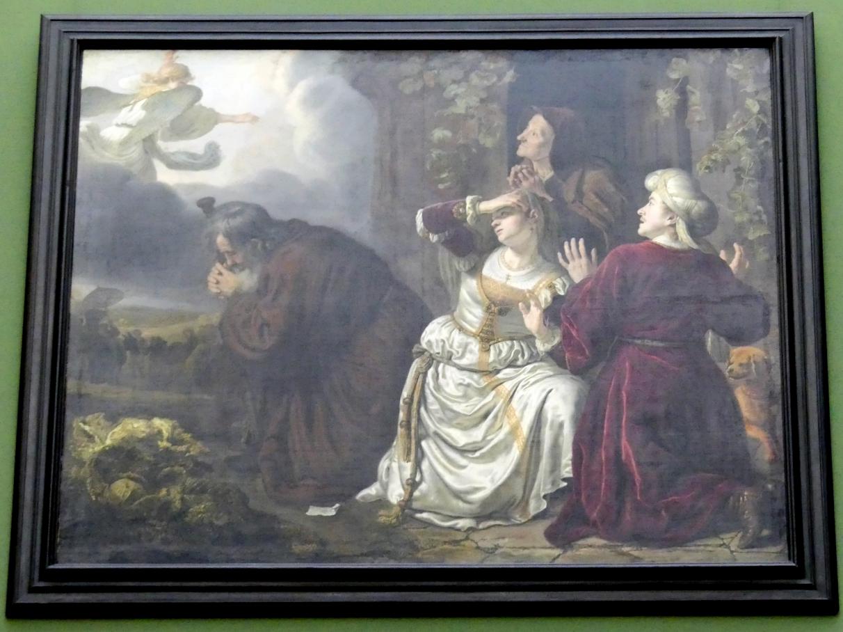 Jan Victors (1640–1658), Der Engel verlässt die Familie des Tobias, München, Alte Pinakothek, Obergeschoss Saal IX, 1651