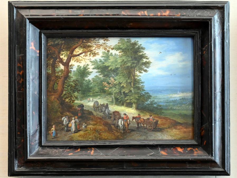 Jan Brueghel der Ältere (Samtbrueghel, Blumenbrueghel) (1593&ndash;1621), Landschaft mit Gepäckzug, München, Alte Pinakothek, Obergeschoss Kabinett 9, 1610