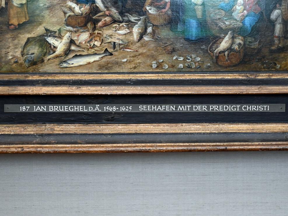 Jan Brueghel der Ältere (Samtbrueghel, Blumenbrueghel) (1593&ndash;1621), Seehafen mit der Predigt Christi, München, Alte Pinakothek, Obergeschoss Kabinett 9, 1598, Bild 2/2