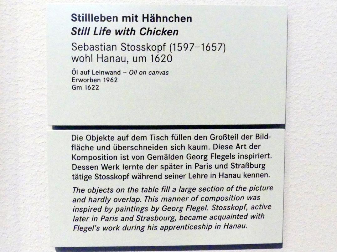 Sebastian Stoskopff (1620&ndash;1645), Stillleben mit Hähnchen, Nürnberg, Germanisches Nationalmuseum, Saal 121, um 1620, Bild 2/2