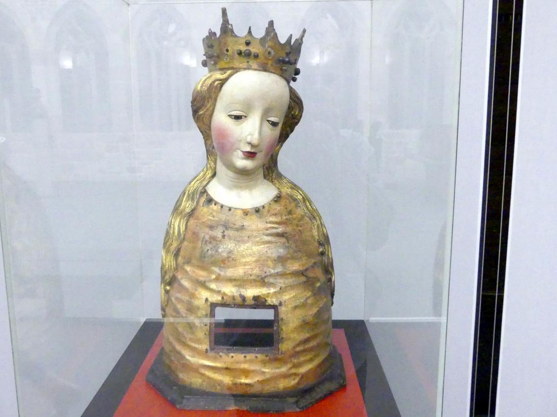 Reliquienbüste einer Heiligen, Nürnberg, Germanisches Nationalmuseum, Saal 35, um 1440