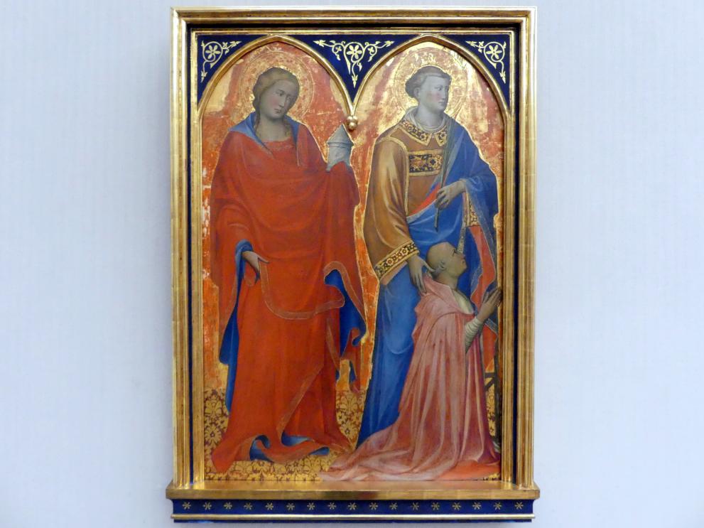 Gherardo Starnina (1398–1409), Die hll. Maria Magdalena, Laurentius und ein Stifter (Angelo Acciaiuolo), Berlin, Gemäldegalerie ("Berliner Wunder"), Kabinett 40, 1404–1407