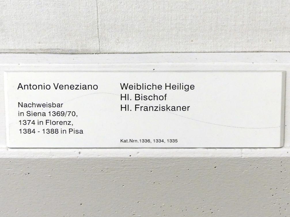 Antonio Veneziano (1386), Weibliche Heilige, hl. Bischof, hl. Franziskaner, Berlin, Gemäldegalerie ("Berliner Wunder"), Kabinett 41, Undatiert, Bild 5/5