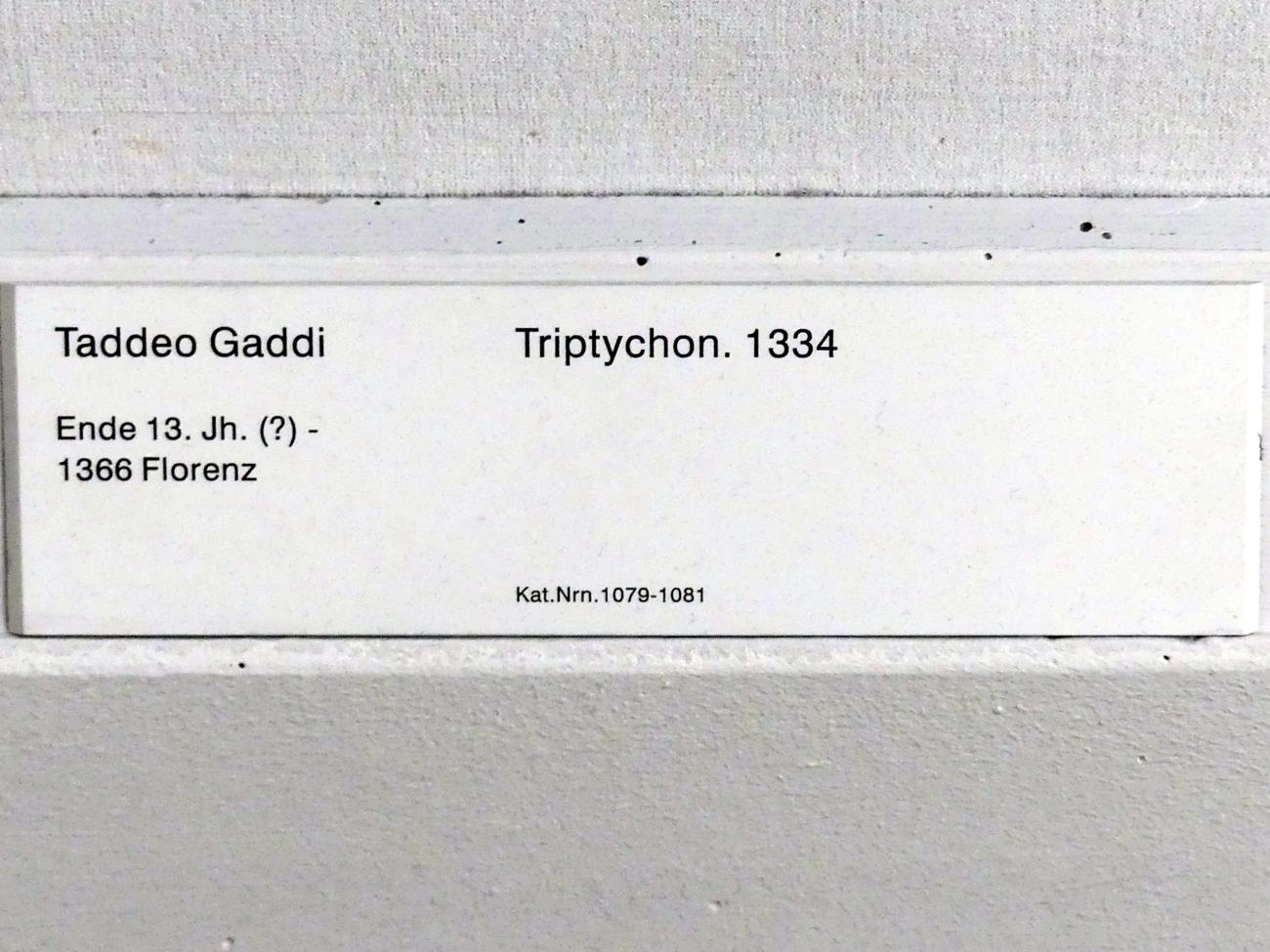 Taddeo Gaddi (1334&ndash;1345), Triptychon, Berlin, Gemäldegalerie ("Berliner Wunder"), Kabinett 41, 1334, Bild 5/5