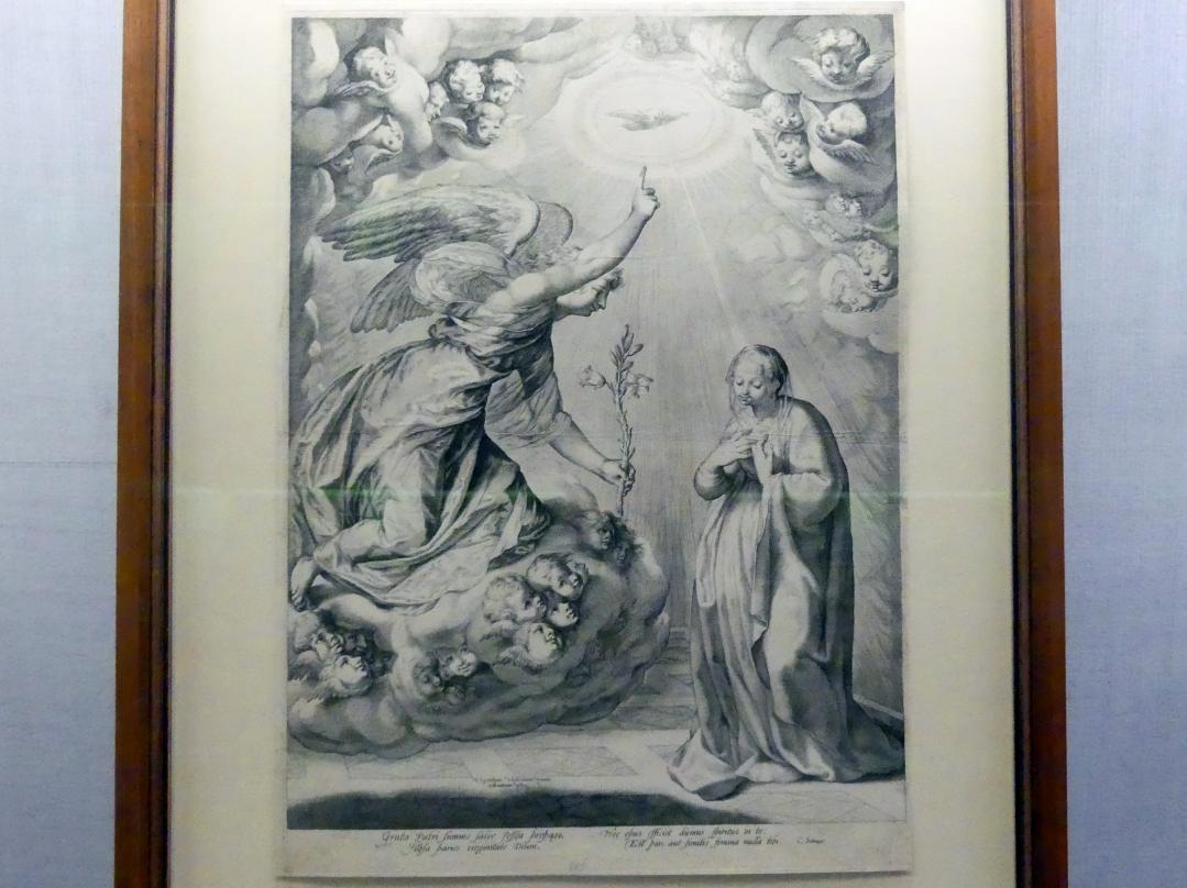 Hendrick Goltzius (1578&ndash;1616), Verkündigung an Maria, Berlin, Gemäldegalerie ("Berliner Wunder"), Kabinett 5, um 1596