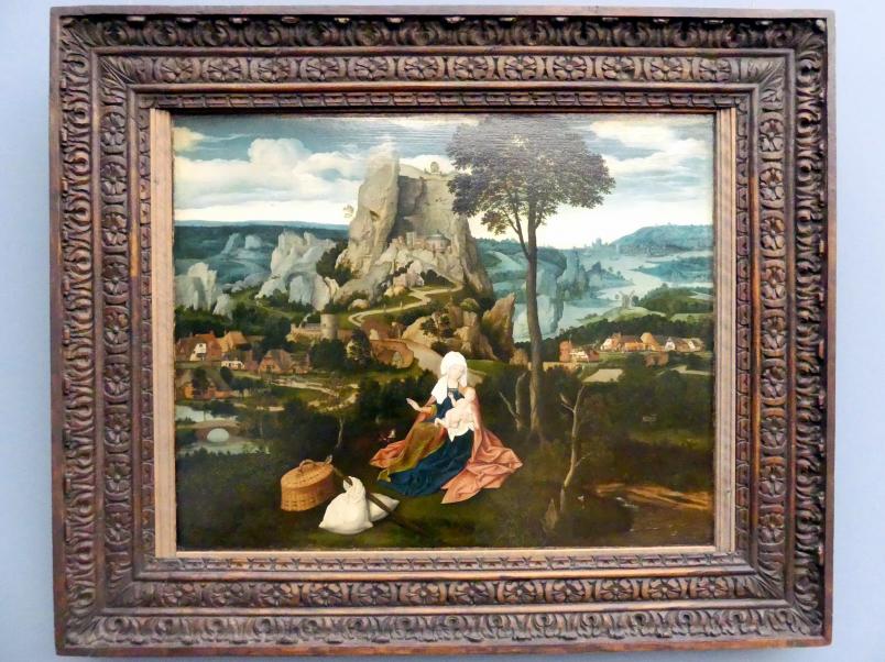 Joachim Patinir (Patenier) (1513&ndash;1521), Die Ruhe auf der Flucht nach Ägypten, Berlin, Gemäldegalerie ("Berliner Wunder"), Kabinett 6, um 1520
