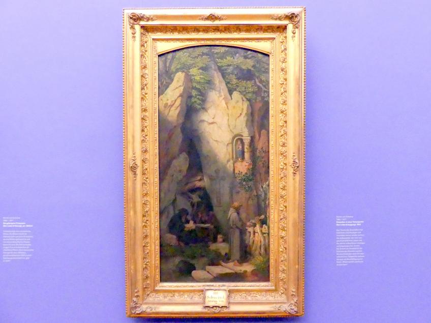 Moritz von Schwind (1836&ndash;1865), Einsiedler in einer Felsengrotte (Der Liebe Entsagung), München, Sammlung Schack, Erdgeschoss Saal 5, 1863