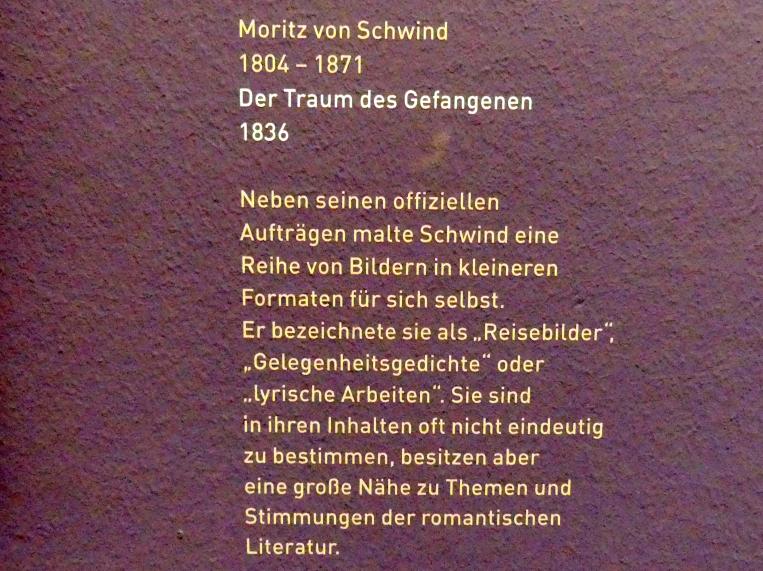Moritz von Schwind (1836–1865), Der Traum des Gefangenen, München, Sammlung Schack, Erdgeschoss Saal 6, 1836, Bild 2/2