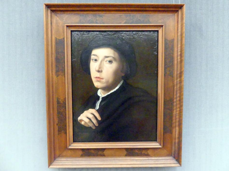 Willem Adriaensz Key (1543&ndash;1568), Bildnis eines jungen Mannes mit schwarzem Barett, Berlin, Gemäldegalerie ("Berliner Wunder"), Kabinett 7, Undatiert