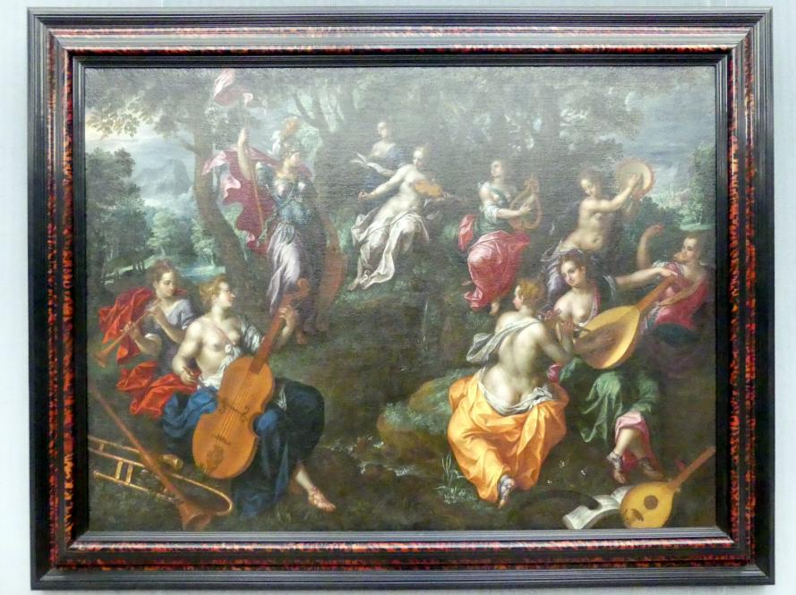 Hendrick de Clerck (1608–1609), Minerva bei den Musen, Berlin, Gemäldegalerie ("Berliner Wunder"), Kabinett 8, Undatiert
