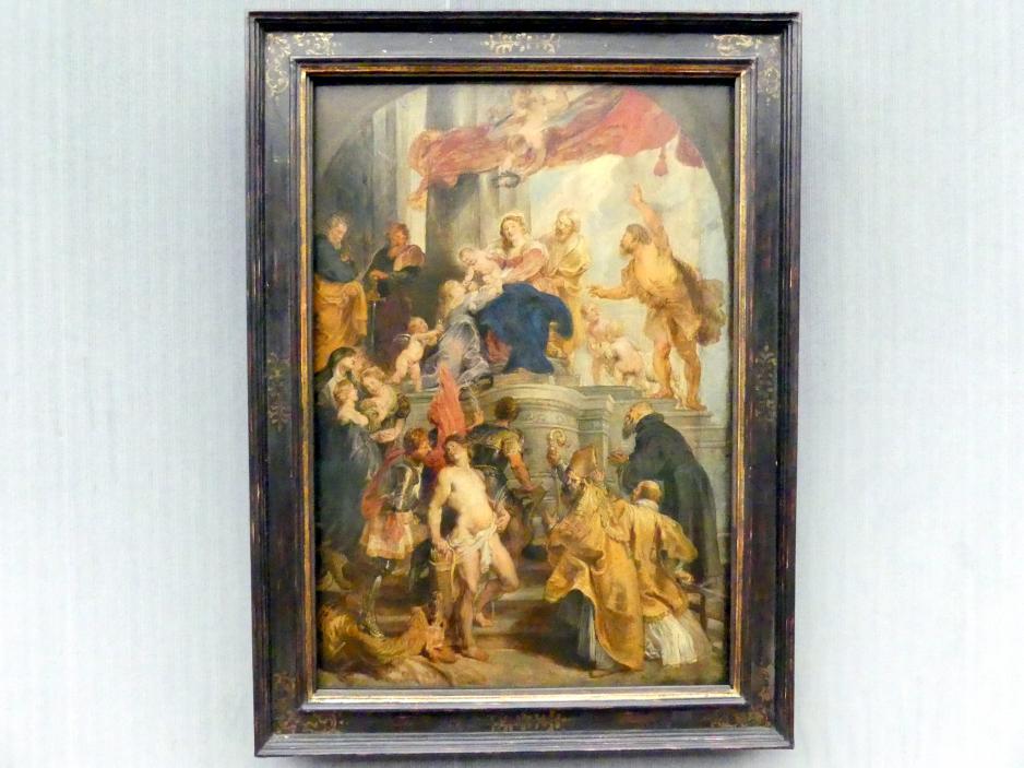 Peter Paul Rubens (1598–1640), Thronende Maria mit dem Kind und Heiligen, Berlin, Gemäldegalerie ("Berliner Wunder"), Kabinett 9, um 1627–1628