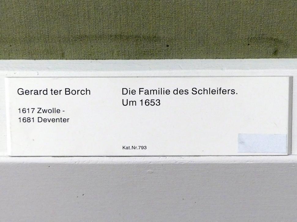 Gerard ter Borch (1635&ndash;1675), Die Familie des Schleifers, Berlin, Gemäldegalerie ("Berliner Wunder"), Kabinett 17, um 1653, Bild 2/2