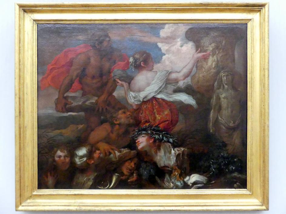 Giovanni Benedetto Castiglione (il Grechetto) (1648–1758), Deukalion und Pyrrha, Berlin, Gemäldegalerie ("Berliner Wunder"), Kabinett 26, 1655