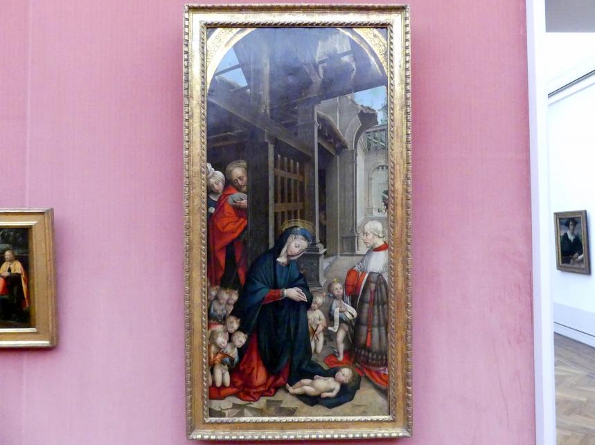 Defendente Ferrari (1504–1532), Die Anbetung des Kindes mit einem Stifter, Berlin, Gemäldegalerie ("Berliner Wunder"), Kabinett 31, 1511