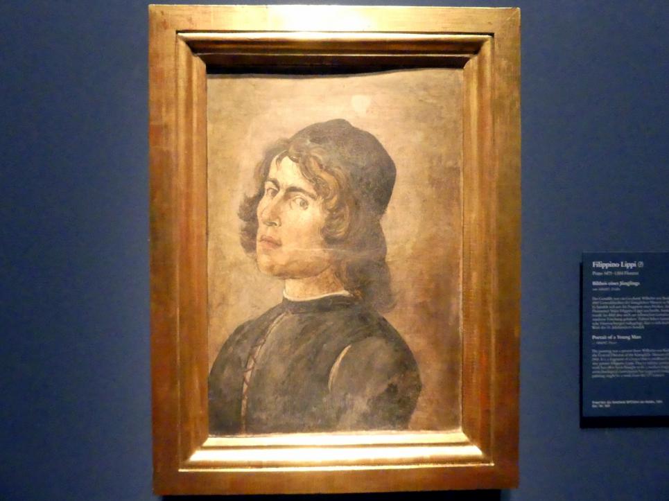 Filippino Lippi (1473&ndash;1500), Bildnis eines Jünglings, Berlin, Gemäldegalerie ("Berliner Wunder"), Wandelhalle, um 1484&ndash;1485