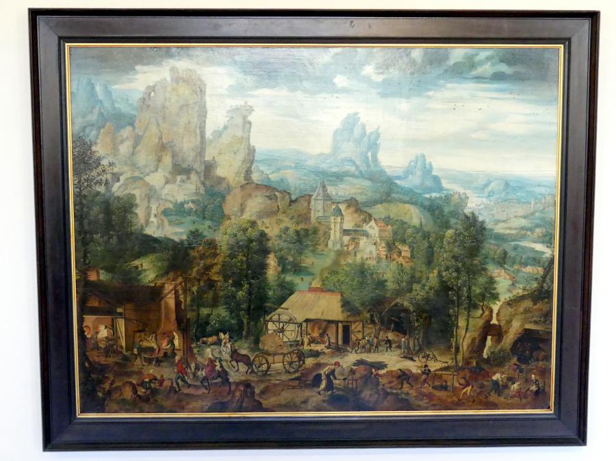 Herri met de Bles (1535&ndash;1550), Landschaft mit Gießerei, Prag, Nationalgalerie im Palais Sternberg, 1. Obergeschoss, Saal 10, um 1535