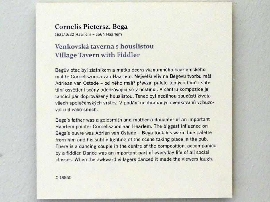 Cornelis Pietersz. Bega (1657&ndash;1663), Dorfschenke mit einem Geiger, Prag, Nationalgalerie im Palais Sternberg, 2. Obergeschoss, Saal 3, Undatiert, Bild 2/2