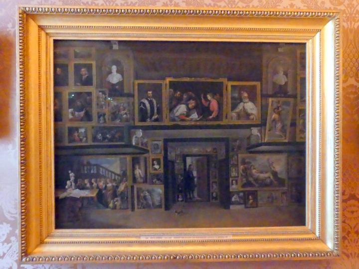 David Teniers der Jüngere (1633–1682), Ansicht der Galerie des Erzherzogs Leopold in Brüssel (III), Schleißheim, Staatsgalerie im Neuen Schloss, Niederländisches Malerei-Kabinett im Paradeappartement des Kurfürsten, Undatiert