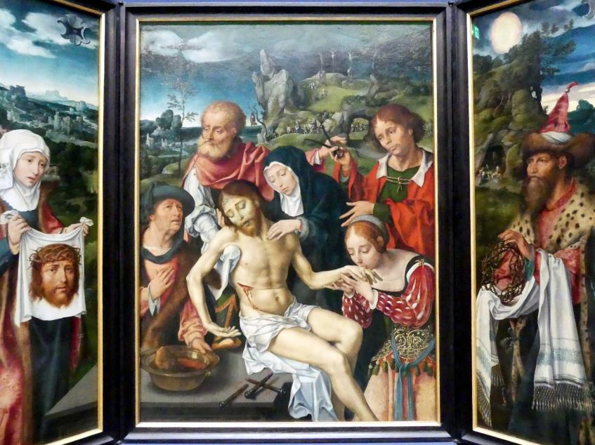 Joos van Cleve (Joos van der Beke) (1507&ndash;1538), Triptychon mit der Beweinung Christi, Köln-Lyskirchen, Pfarrkirche St. Maria, jetzt Frankfurt am Main, Städel Museum, 2. Obergeschoss, Saal 1, 1524, Bild 3/5