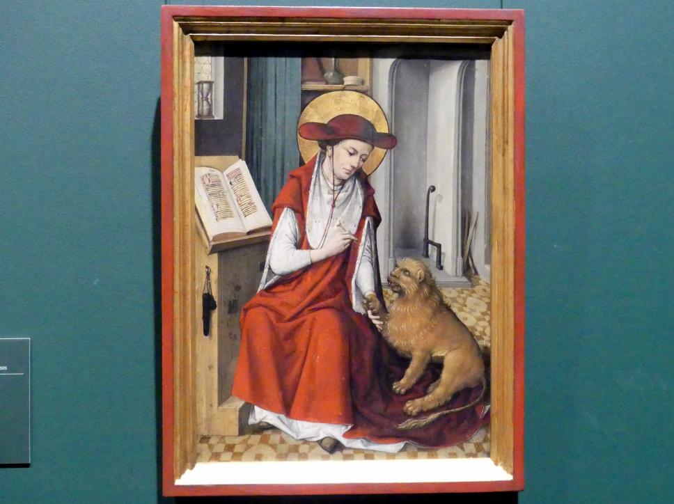 Meister des Hausbuchs (1477–1502), Der hl. Hieronymus in seinem Studierzimmer mit dem Löwen, Frankfurt am Main, Städel Museum, 2. Obergeschoss, Saal 3, 1480
