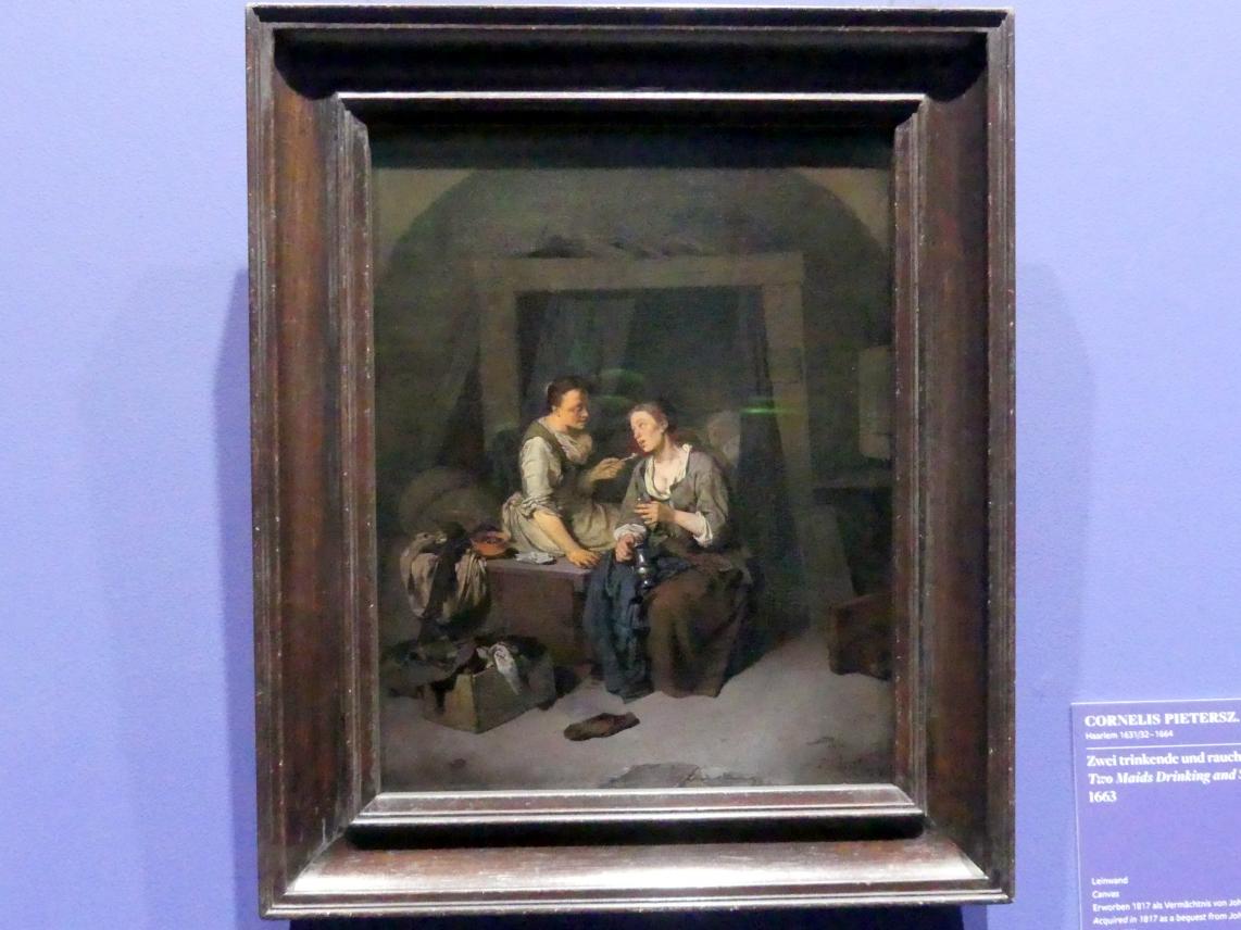 Cornelis Pietersz. Bega (1657–1663), Zwei trinkende und rauchende Dirnen, Frankfurt am Main, Städel Museum, 2. Obergeschoss, Saal 9, 1663