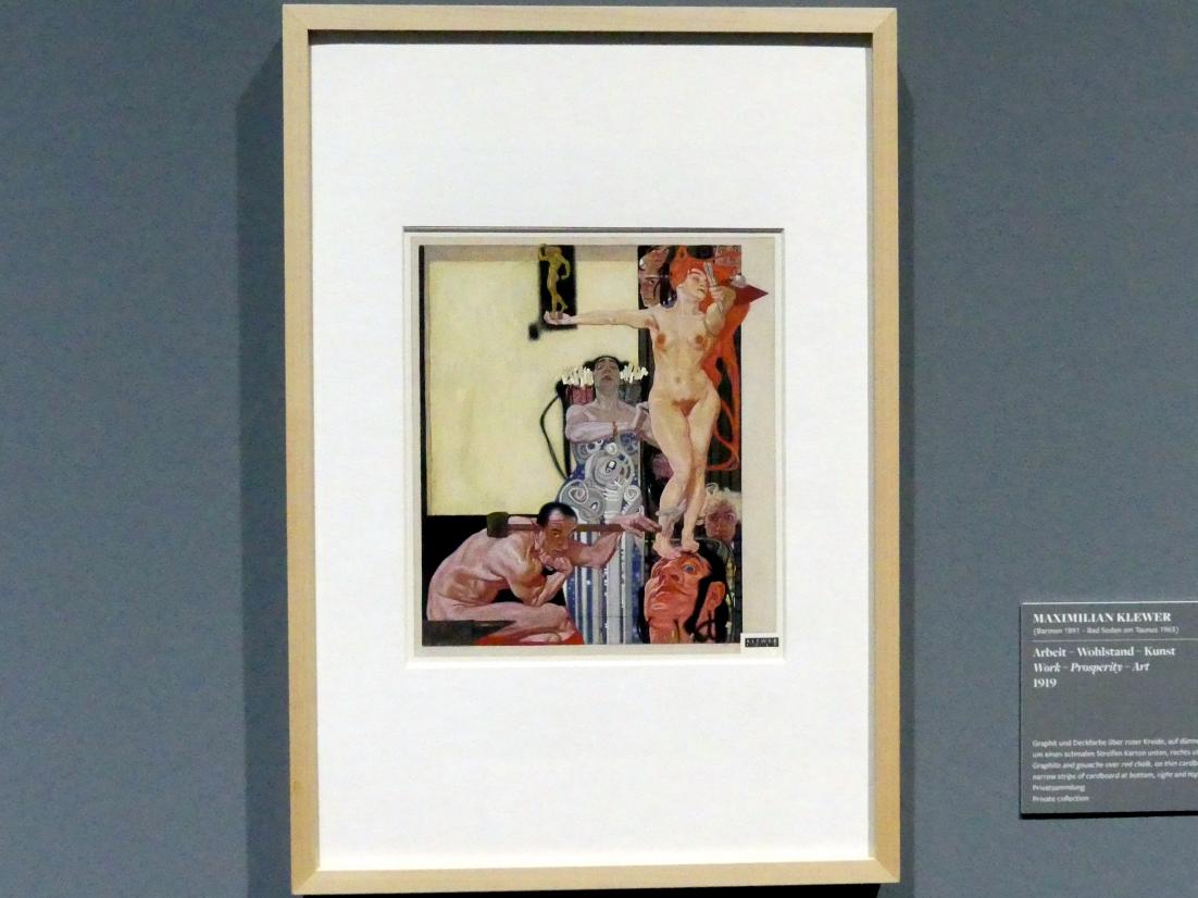 Maximilian Klewer (1907&ndash;1936), Arbeit - Wohlstand - Kunst, Frankfurt am Main, Städel Museum, 1. Obergeschoss, Saal 7, 1919