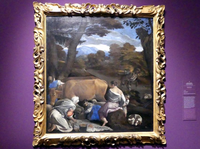 Jacopo Bassano (da Ponte) (1539–1590), Pastorale Szene, Frankfurt, Städel, Ausstellung "Tizian und die Renaissance in Venedig" vom 13.02. - 26.05.2019, Teil 1, Raum 3, um 1560